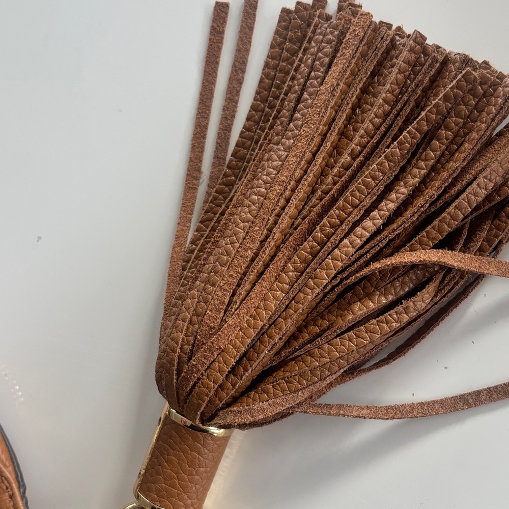 Michael Kors Tan Leather Shoulder Bag with Tassel - Picture 17 of 17